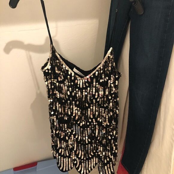 Givenchy black and gold sequin cami NWT sz 38’ - Picture 1 of 4